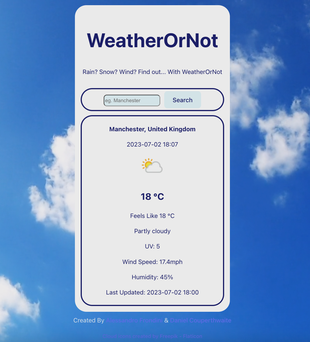 WeatherOrNot - Web App