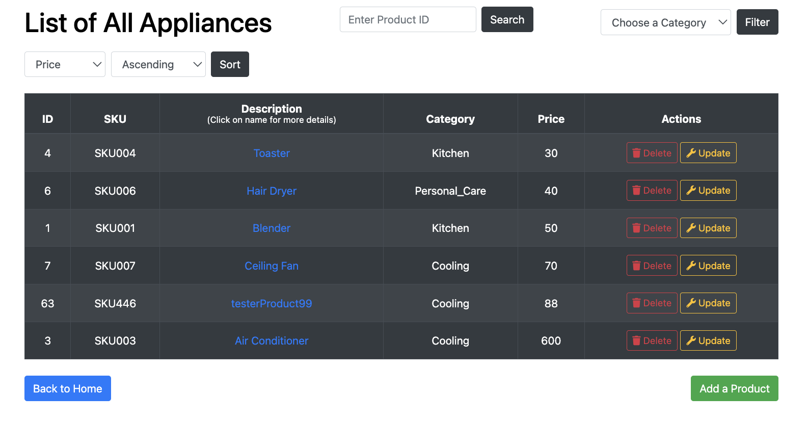 Appliance Store Manager - Web App